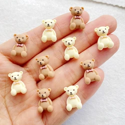 30Pcs Cute Cartoon Bow Tie Teddy Bear Nail Art Flat back Rhinestone Bead Scrapbook DIY Manicures Appliques Accessories Crafts
