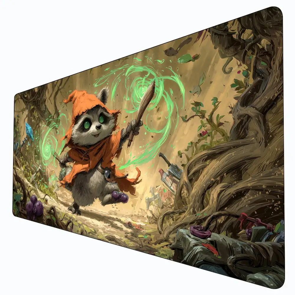 

Interesting Raccoon Mage MTG Playmat Magic Card Battle Mat Non-Slip Durable 35X60CM Commander playmat Board Game Mat for TCG
