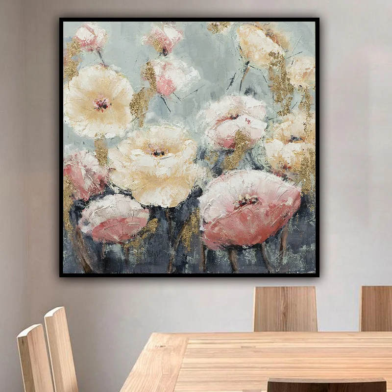 Hand Painted Oil Painting On Canvas Modern Abstract Wall Art Oil Painting Unframed Knife Flowers Heart Picture Home Decoration