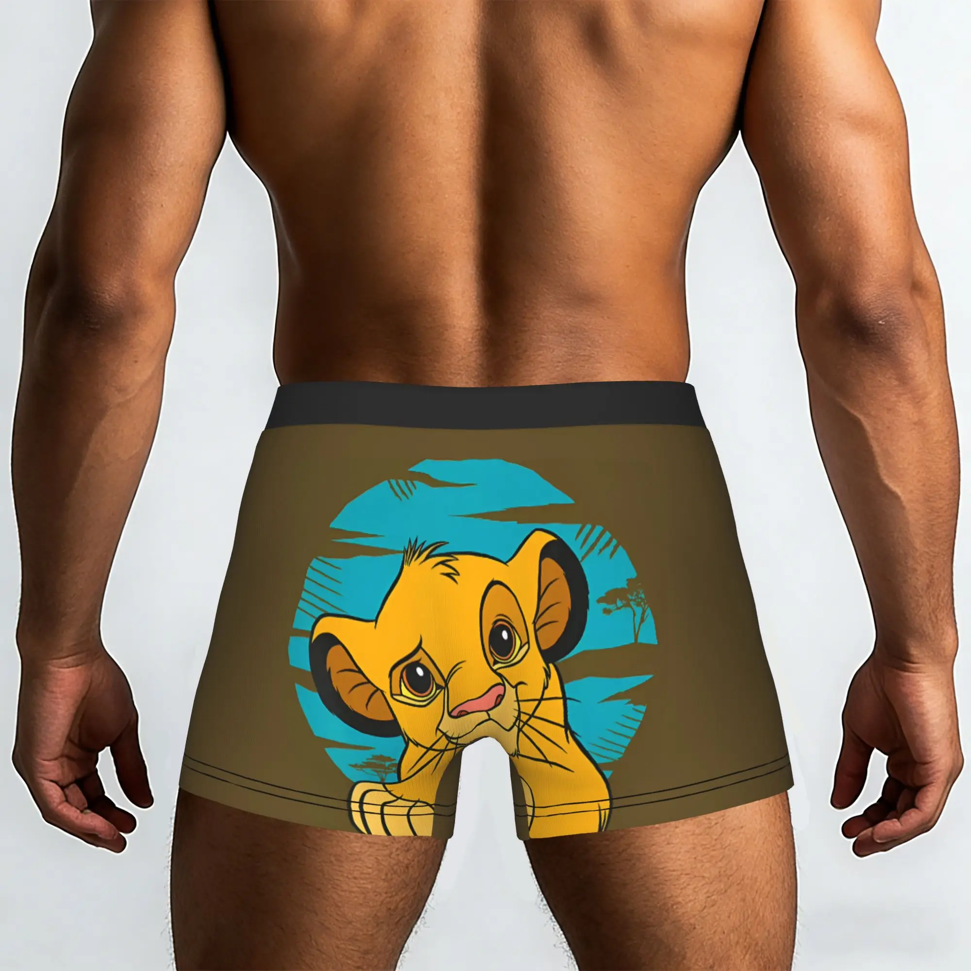 Custom The Lion Cartoon K-Kings Underwear Men Print Anime Boxer Shorts Panties Briefs Breathable Underpants