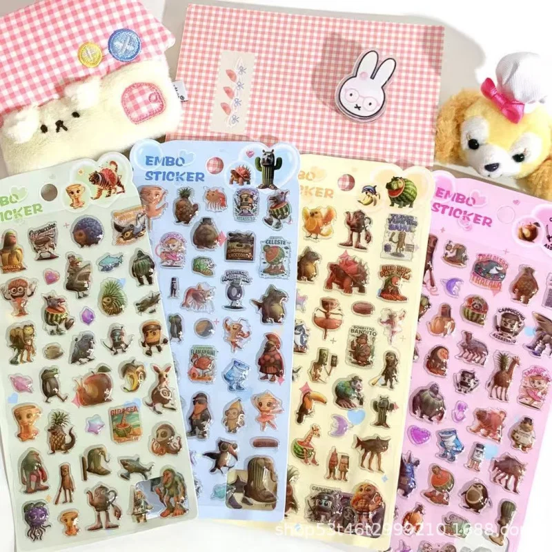 Fantasie Cartoon Tier 3D Hohl Aufkleber für DIY Scrapbook Telefon Fall Dekoration Geburtstag Geschenk Klassenzimmer Belohnung Liefert