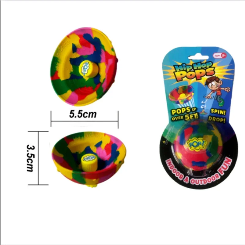 New Style Squishy Fidget Toy Antistress Elastic Toy Camouflage Bounce Bowl Hip Hop Jumping Creativity Outdoor Sport Spinning Top