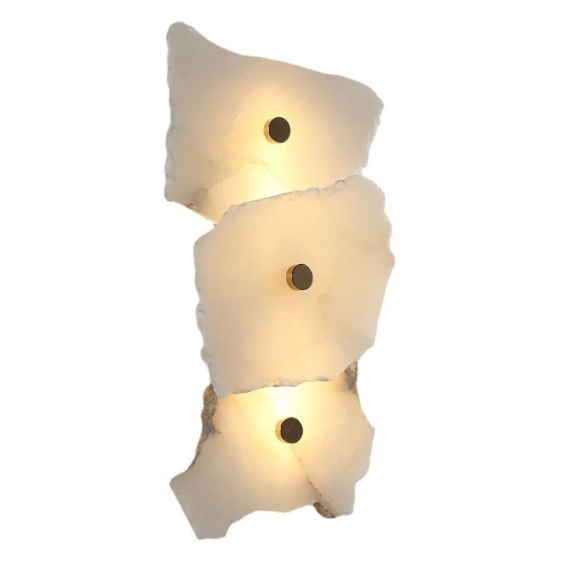 

All-copper marble wall lamp designer post-modern simple living room light luxury bedroom bedside creative decoration Nordic