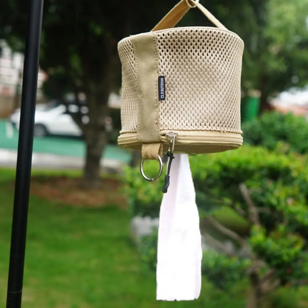 

Paper Tissue Case Portable Toilet Paper Storage Bag for Outdoor Travel Oxford Cloth Napkin Tissue Case Holder with Zipper Mesh