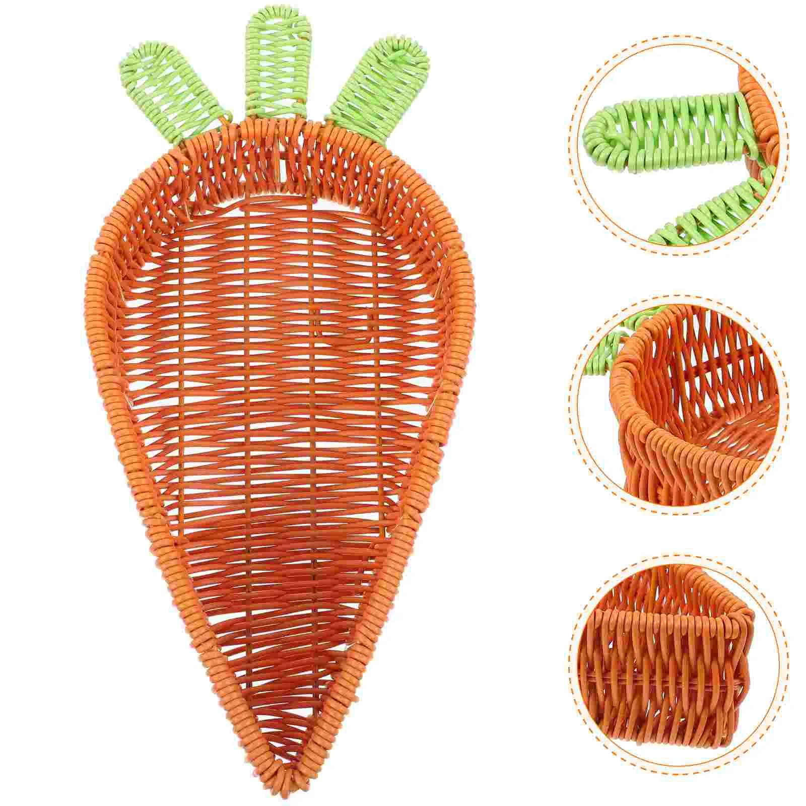 

Rattan Carrot Fruit Plate Storage Baskets For Woven Simulation Tabletop Bread Kitchens Household Food