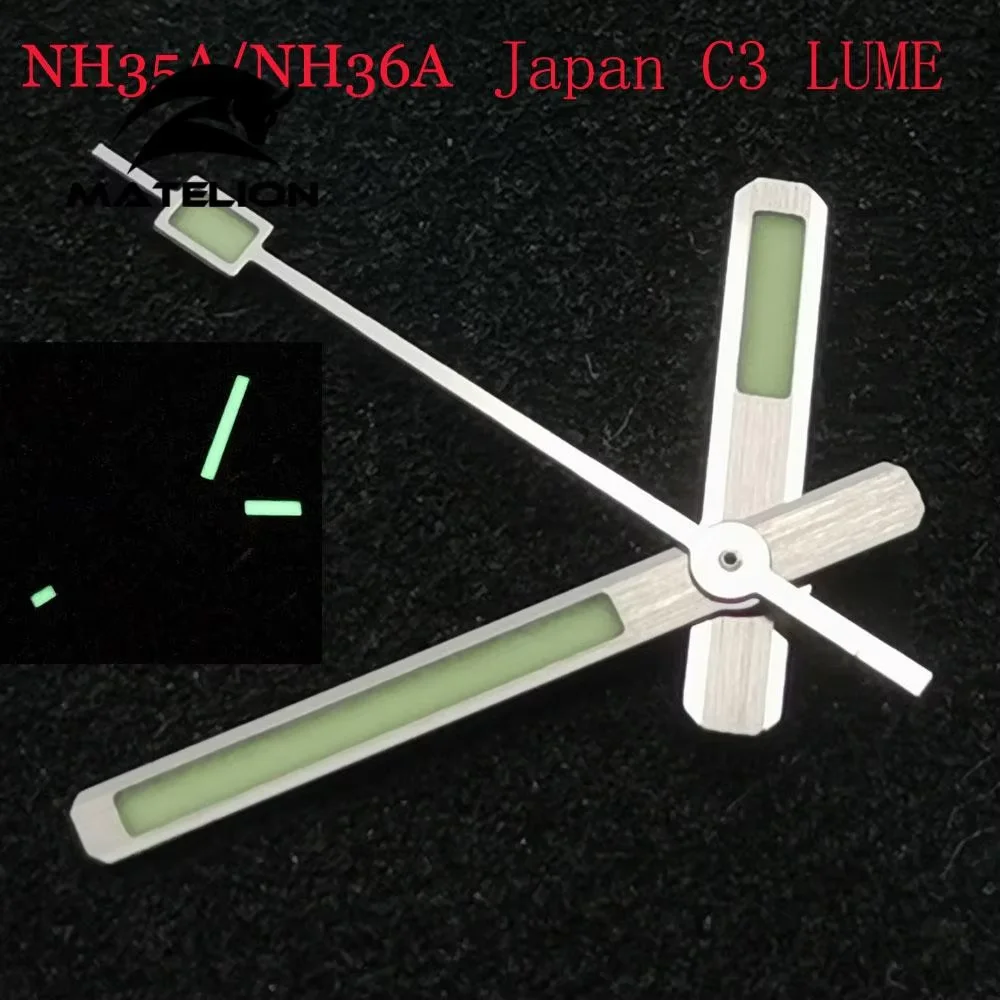 Japán C3 szuper lume nézni Kéz Éretlen Világító three-dimensional kezét illeszkedő számára 62mas NH35 ETA 2824 NH36 4R35 7029 Megmozdulás