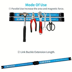 Portautensili magnetico, portastrumenti con barra magnetica per carichi pesanti, armadietto degli attrezzi con chiave, striscia per barra degli attrezzi per riporre oggetti a parete per l'organizzatore degli attrezzi