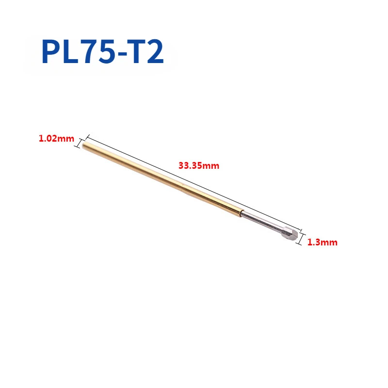 

100PCS Spring Test Needle PL75-T2 Drill Stone Needle Tube Outer Diameter 1.02mm Needle Length 33.35mm ICT Probe