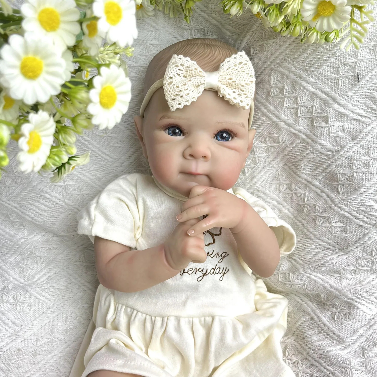 

BZDOLL 18 inch Real Look Reborn Baby Doll Toy with Full Vinyl Body Lifelike 45 CM 3D Skin Lovely Doll Birthday Gift for Children