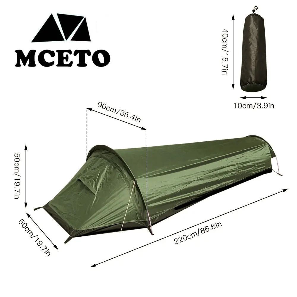 Tenda da campeggio all\'aperto ultraleggera tenda da campeggio per 1 persona tenda resistente all\'acqua tenda per sacco a pelo con supporto in