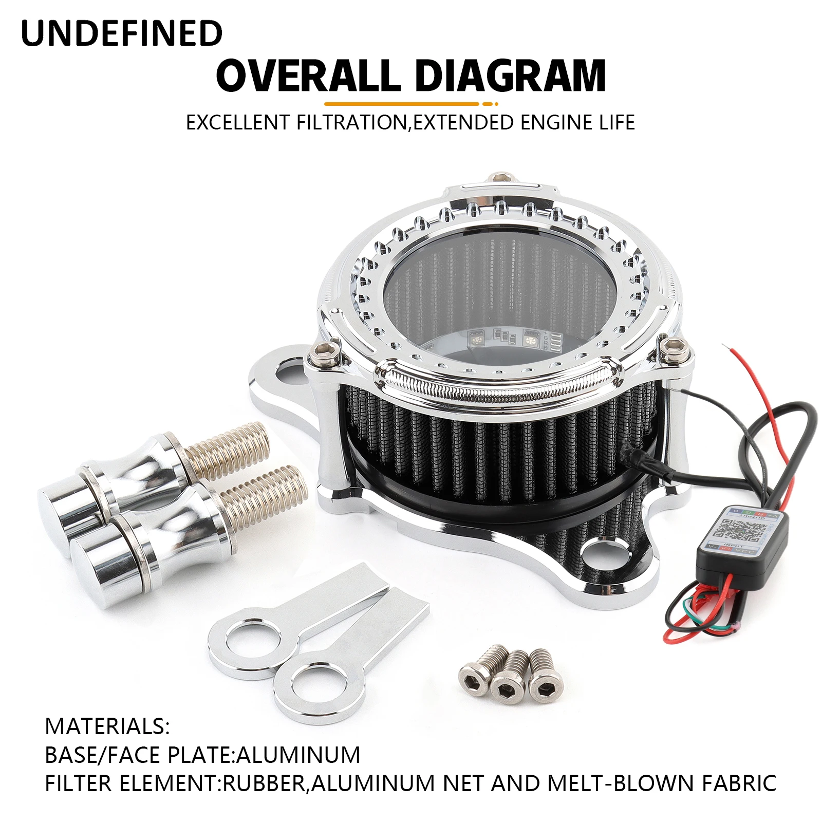 فلتر مدخل لتنقية الهواء LED ضوء الشريط ، هارلي سبورتستر XL883 1200 الحديد 883 72 ثمانية وأربعين 1991-2023 ، ويلر الحرة استبدال