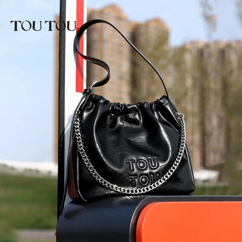 TOUTOU Large Capacity Tote Bag 2024 New Simple and Versatile Single Shoulder Crossbody Bag for Women Fashion Luxury Handbag