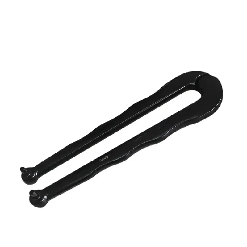 Black Finish Steel Adjustable Pin-Type Face Spanner Universal Spanner Wrench for Round Nuts, 2/3/4/5/6mm, 9mm Thick, 161mm Long