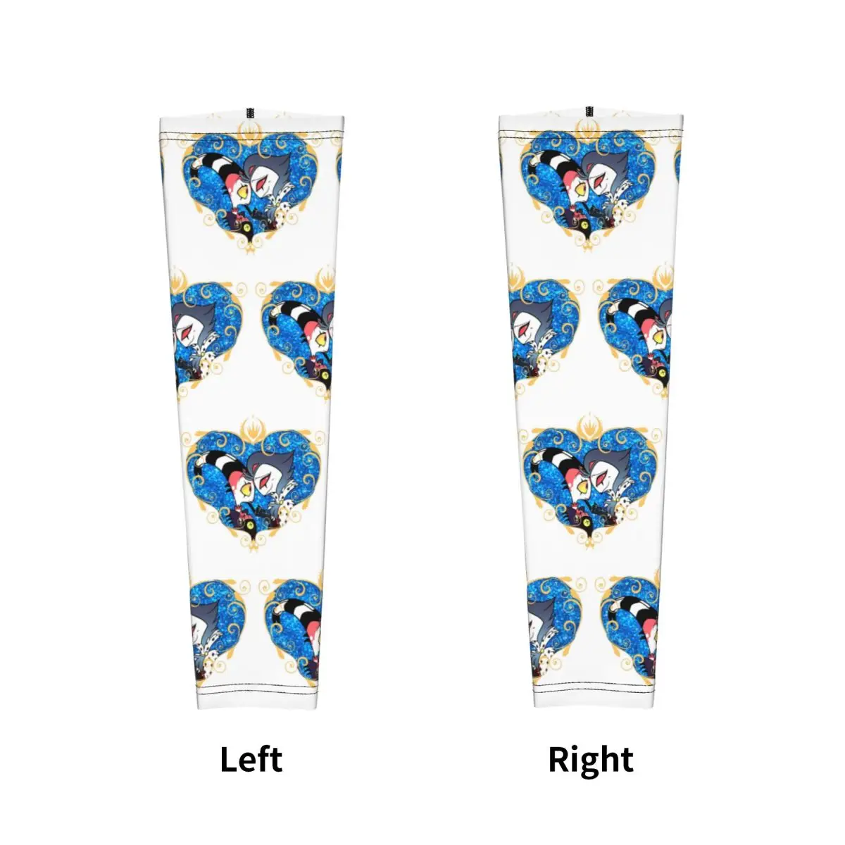 Helluva Boss Stolas And Blitzo Heart Frame Outdoor Arm Sleeves Sun UV Protection Cover Summer Cycling Tattoo Sleeves