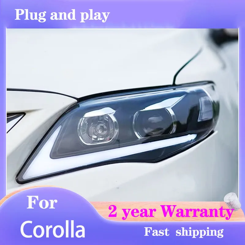 

Автомобильные фары для Toyota Corolla 2011-2013: ДХО, указатели поворота, ближний и дальний свет, линзованные проекторы
