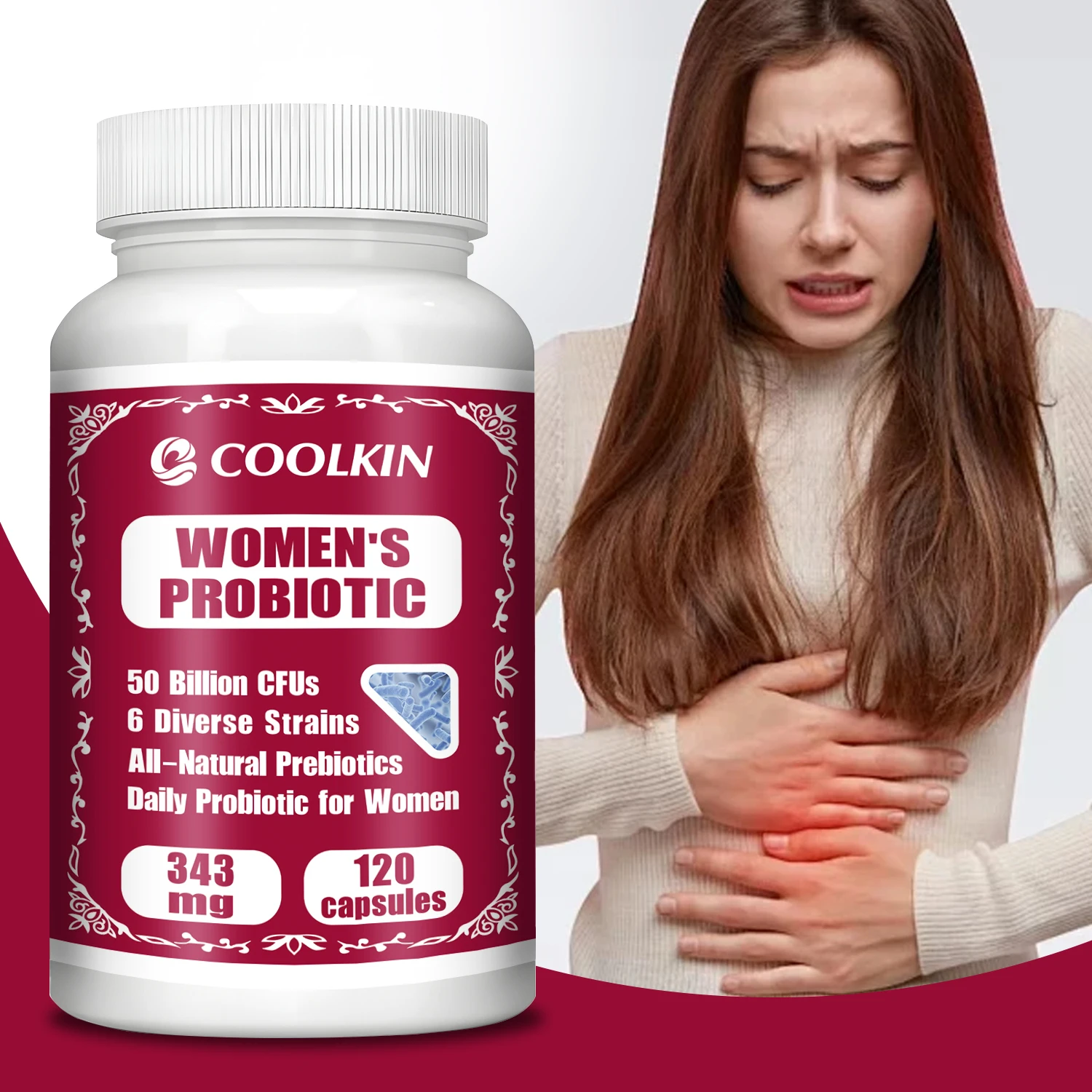 

Women's Probiotics 50 Billion CFU - Supports Digestion, Intestinal and Urinary Tract Health, Relieves BloatingSupplements