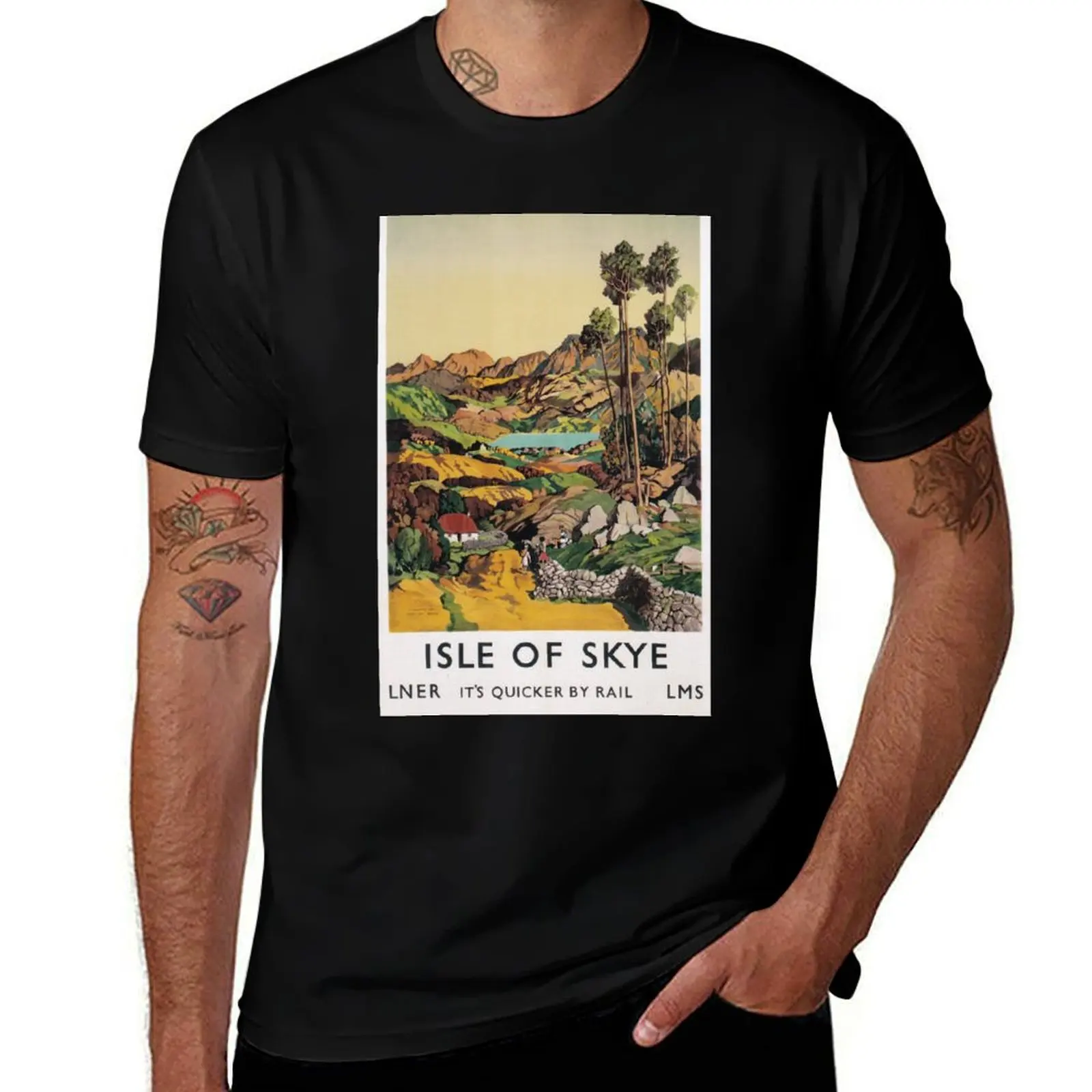 Isle of Skye, Scotland - Vintage Railway Travel Poster - 1939 T-Shirt customs anime clothes men graphic t shirts