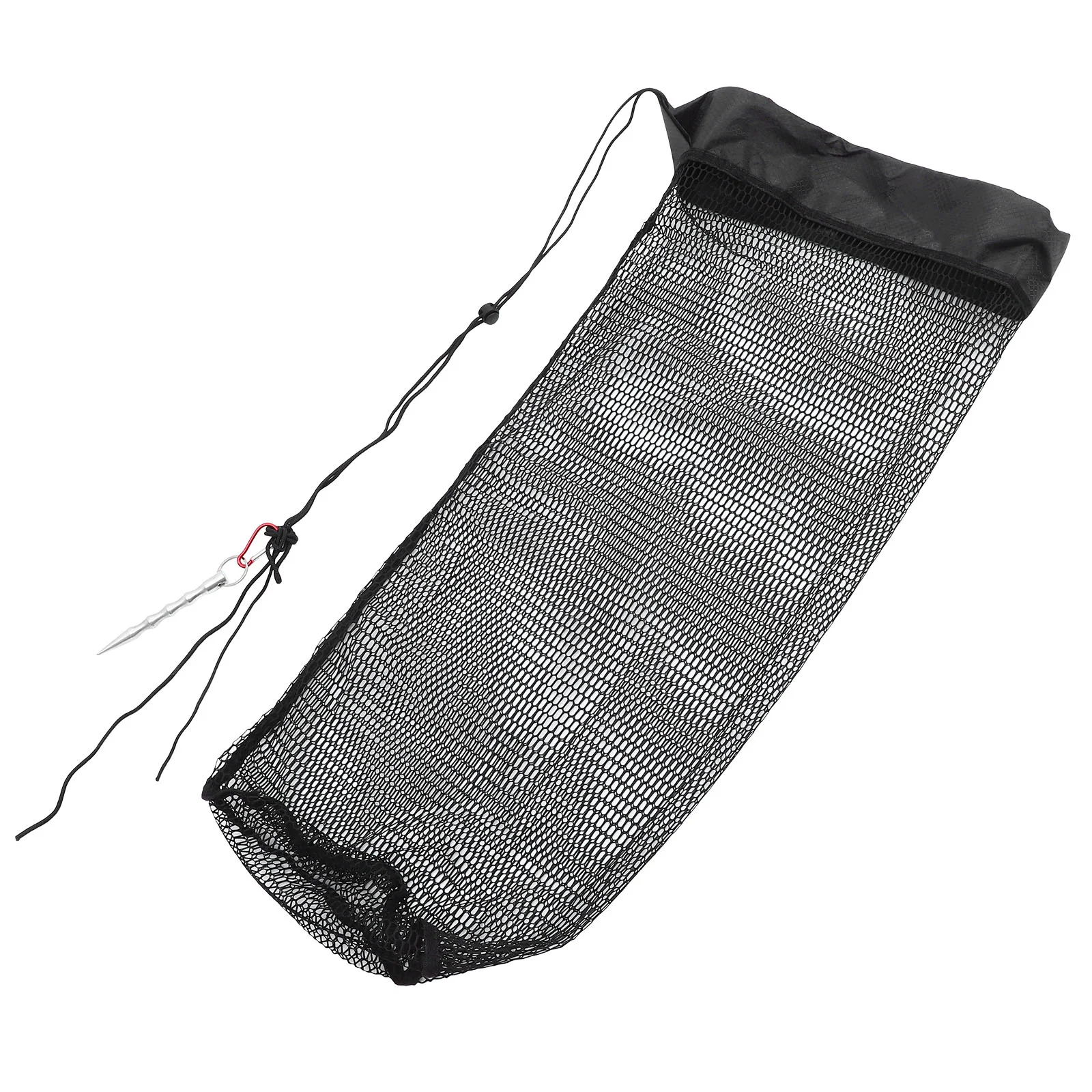 Fishing Net Shrimp Catching Crawfish Catcher with Ground Nail Crayfish Basket Practical Nylon Bag