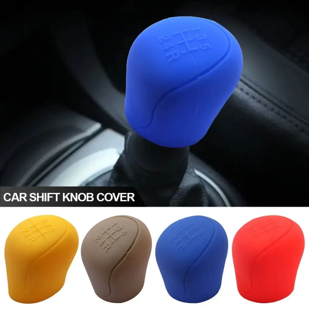 Universal Car Gear Shift Knob Cover Silicone Manual 5 6-speed Car Grip Handle Protective Covers Car Interior Accessories