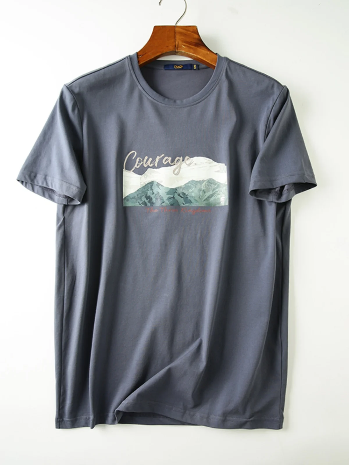 

Waed Cotton ort Sve T-irt Men's Summer Faion Loose Color Print Versatile Casual round Ne Tee Streetwear