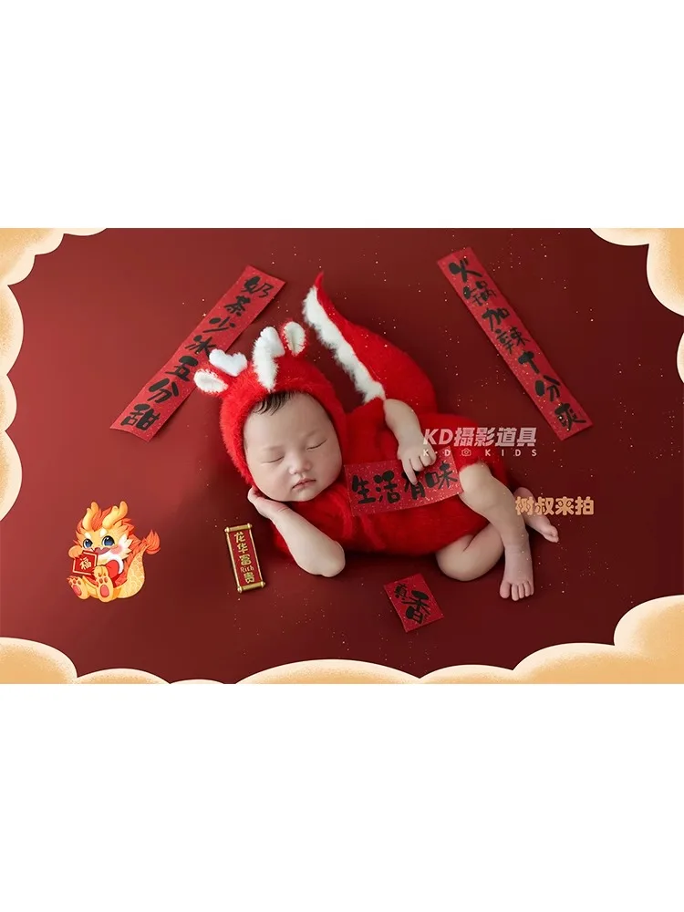 Newborn Full Moon Photography Clothing Theme Props Baby Photography Children Dragon Treasure Photography Clothing 신생아촬영