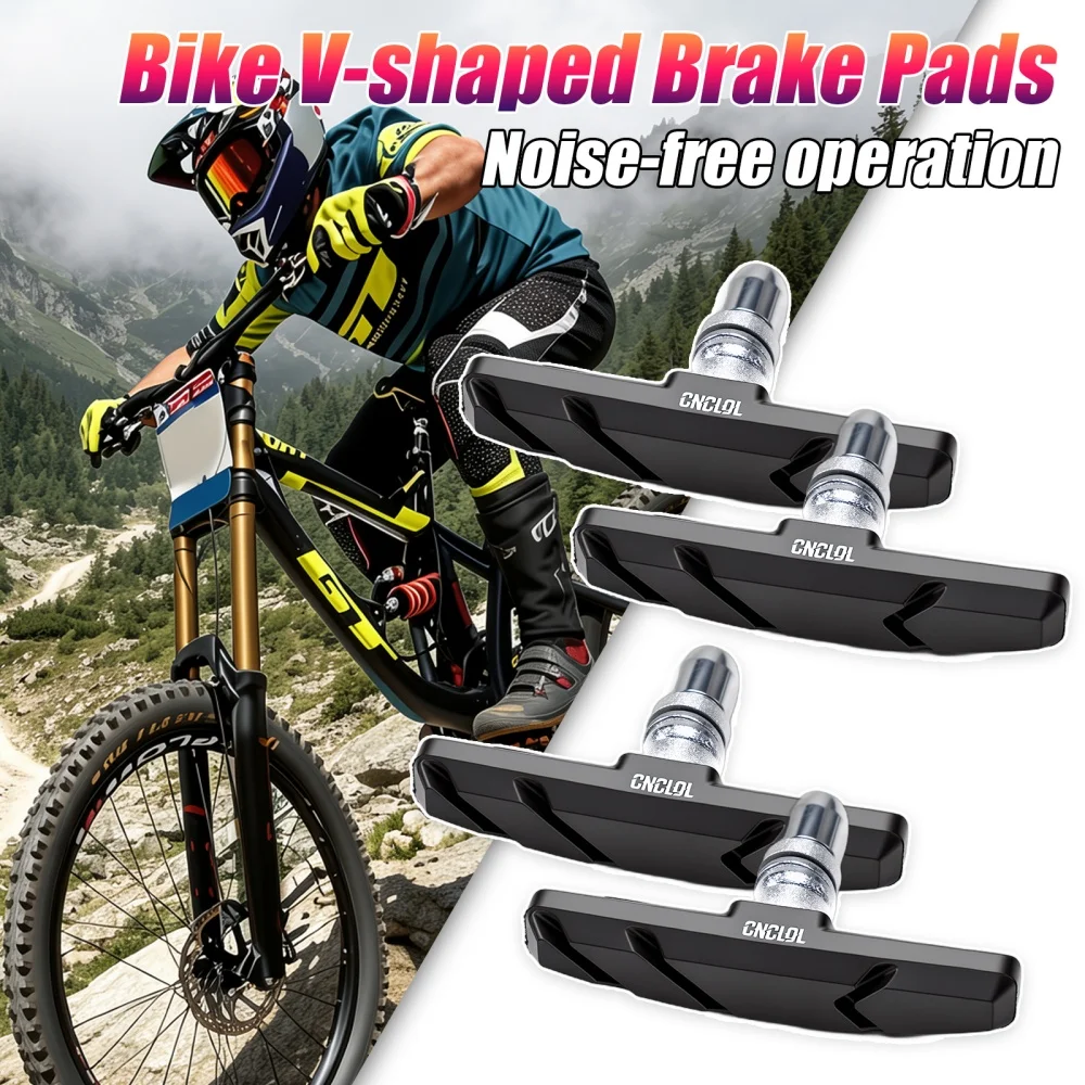 CNCLOL Fahrrad-V-Brake-Bremsbeläge 55 mm / 70 mm, passend für MTB, Faltrahmen, BMX-Fahrrad, Gummi-Bremsbeläge, 2 Paar, passend für Shimano/SRAM V-Brake – Detail 7
