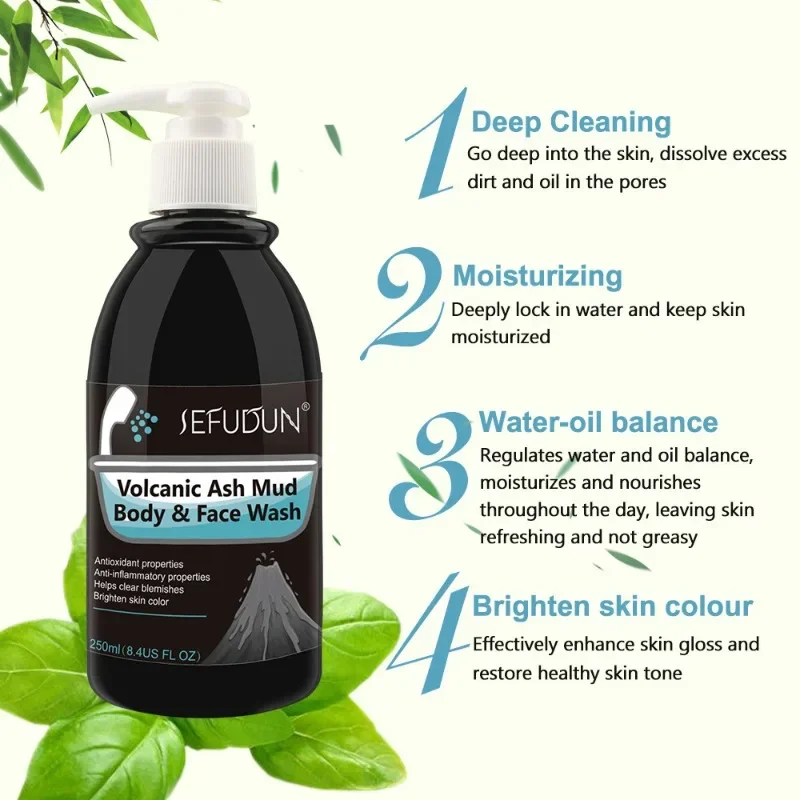 Deep Sea Mud Volcanic Mud Whitening Body Wash for Dark Skin Exfoliating Dirt Moisturizing Cleansing Shower Gel Bath Body Works