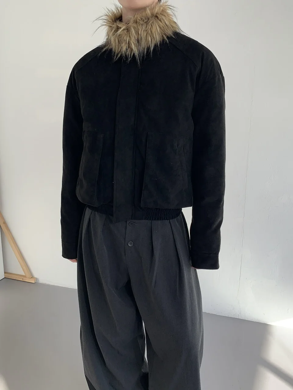 Men's 2025 Winter New High-End Faux Fur Collar Parkas Men's Thickened Warm Parkas Male Solid Color Long Sleeve Outerwear Jackets