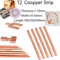 1pcs Pure Red Coppers Flat Metal Plate Coppers Flat Bar  length 100/250 mm Coppers Bus BarThickness 1/1.5/2/3/4/5/6/8mm