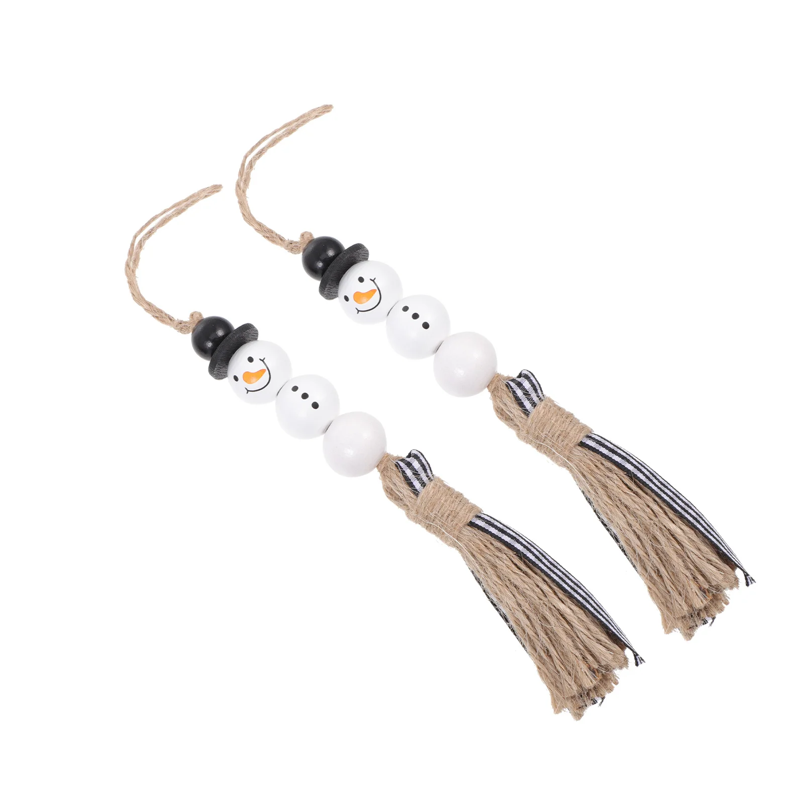 

2Pcs Snowman Wood Bead String Pendant Christmas Hanging Decor for Home Bar Restaurant Rustic Wooden Craft Scene Decoration