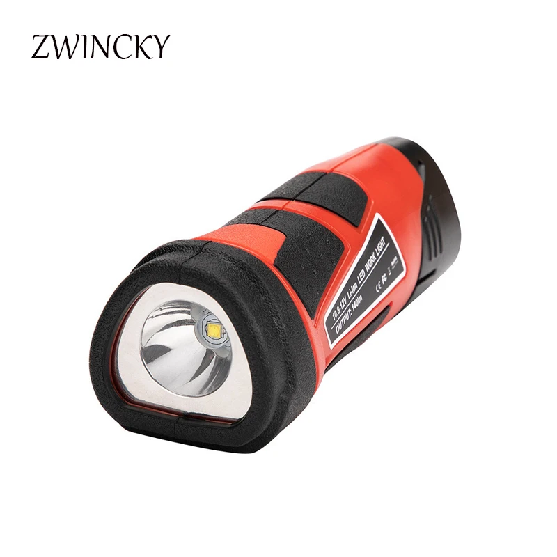 ZWINCKY 3W Electric Torch Portable Worning Light Work Lamp Flashlight LED Work Light For Milwaukee 10.8V 12V Li-ion Battery