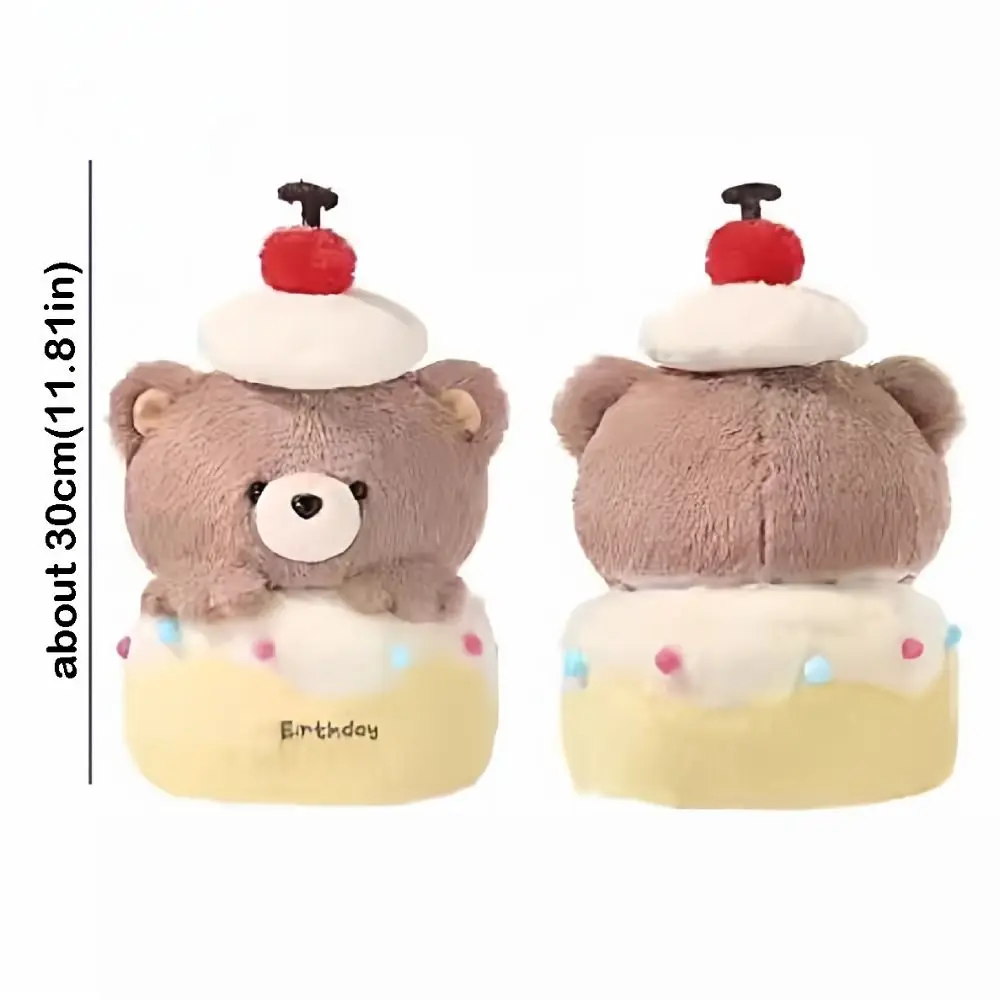 Adorable Pull-out Bear Cake Plush Toy Cartoon Creative Birthday Gifts Soft Cute Birthday Cake Plush Toy Girls