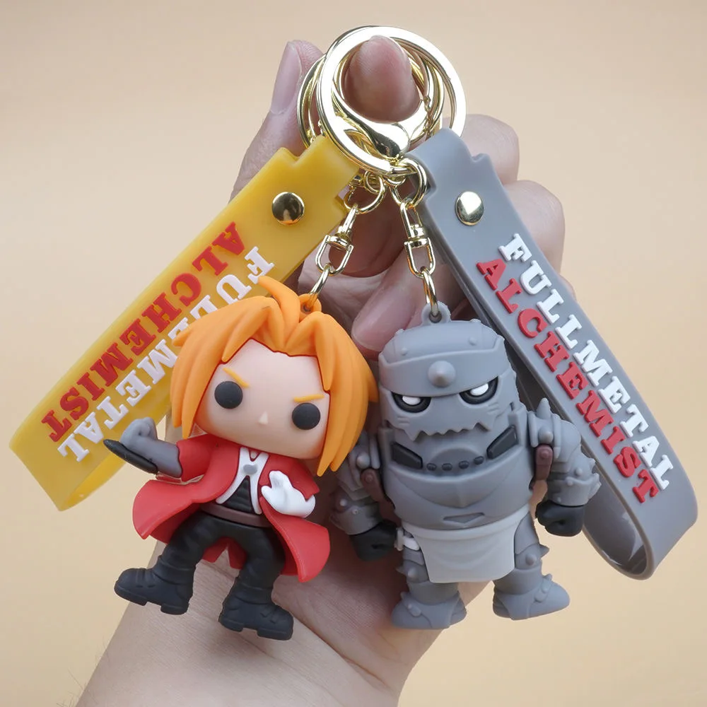 

Cute Fullmetal Alchemist Figures Key Chains Anime Edward Elric Keychain Pendant Backpack Jewelry Alphonse Elric Bags Key Toy