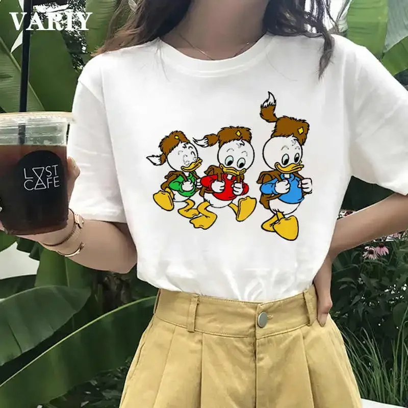 Aesthetic Donald Duck Short Sleeve DuckTales T-shirt Kawaii Women T-shirt Girl Tee Tops Female Casual Summer TShirt Clothes