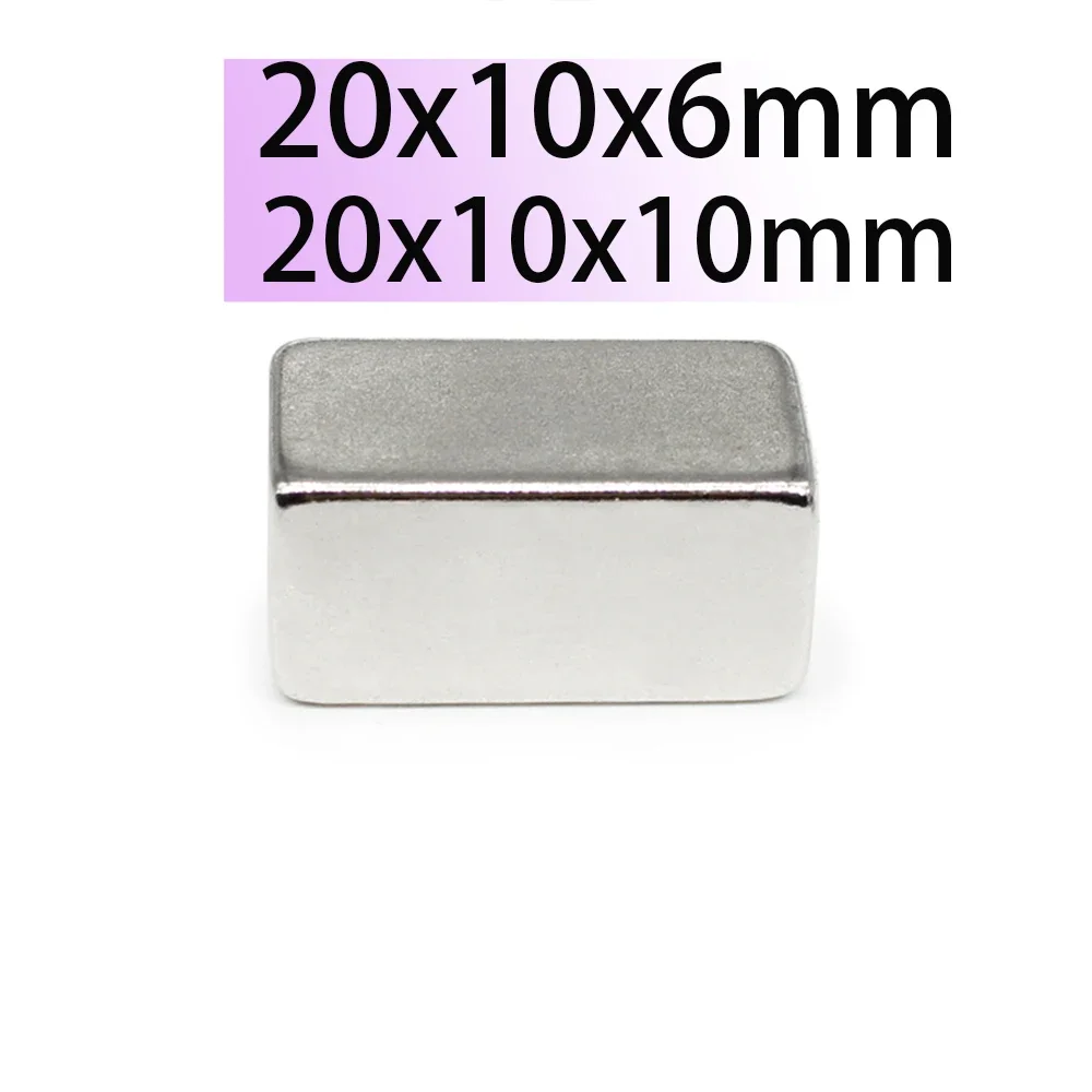 20x10x6 20x10x10 N35 Neodymium Bar Block Strong Magnets Search Magnetic 20x10x6 Bar Ndfeb Square Project Motor Generator