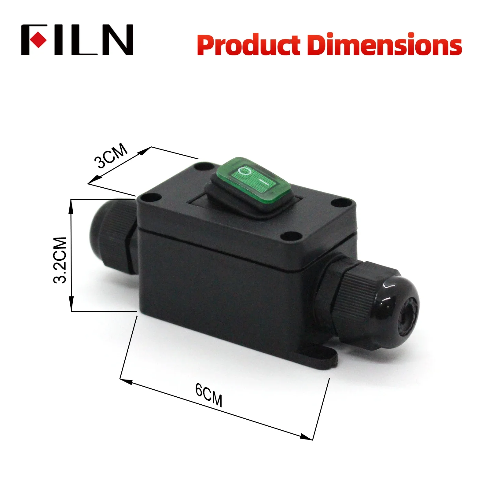 Imagen 6: FILN con interruptor Rokcer iluminado KCD1 caja de conexiones impermeable IP66 instalaciones eléctricas exteriores/marinas 12V 24V 110V 220V