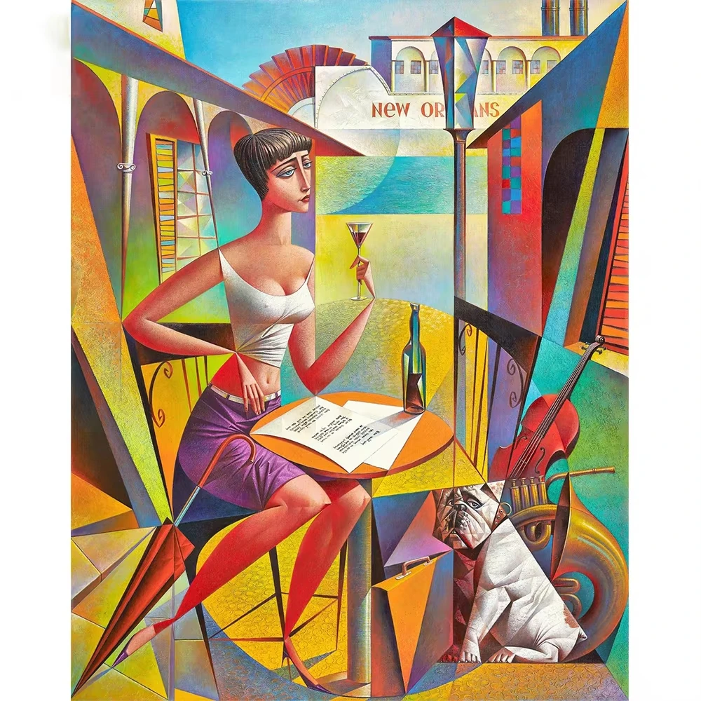 

500/1000/1200/2000 PCS Jigsaw Puzzles Abstract Women Drink Family Activity Games for Gameroom Bedroom Home Decor Gift