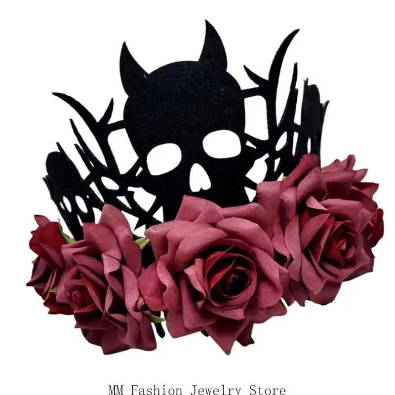 عصابات رأس الهالوين قابلة للتعديل للجنسين من D0UB بتصميم من القماش الناعم للأطفال والبالغين #4