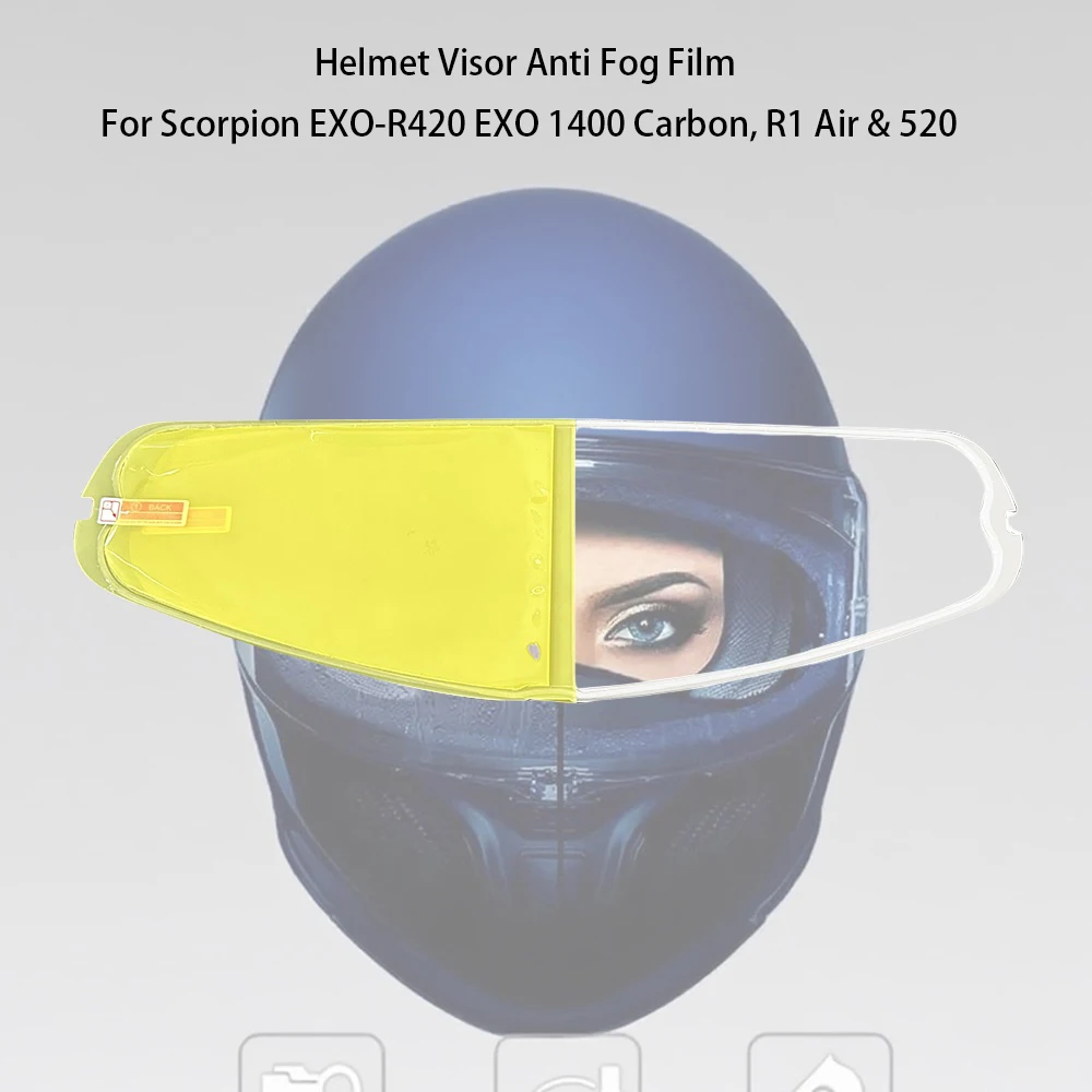 

Anti Fog Film Motorcycle Helmet Lens Visor For Scorpion EXO-R420 EXO 1400 Carbon, R1 Air & 520 Helmet Visor Film