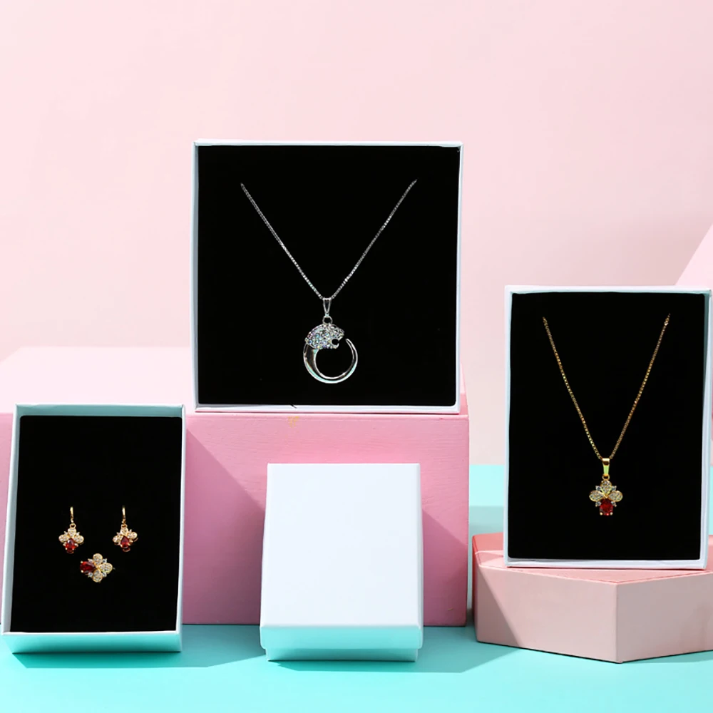 12-Pack White Paper Jewelry Gift Boxes