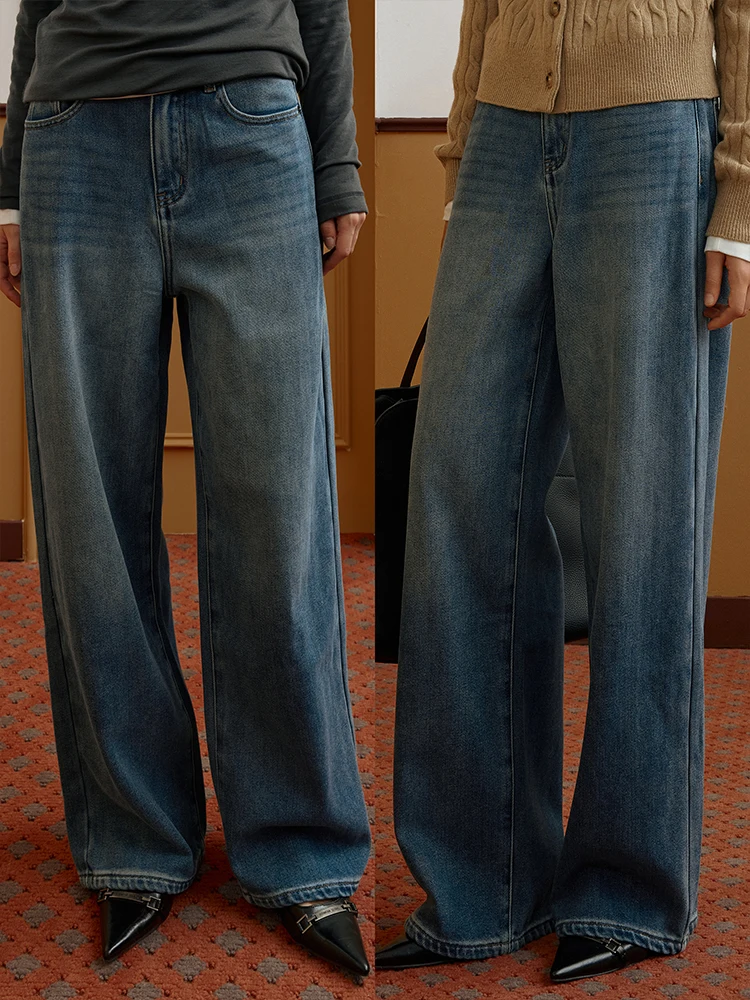 

Ультрамягкие широкие джинсы женские с высокой талией Stonewaed Fuzzin Fre Moi, повседневные, осенние, свободного кроя