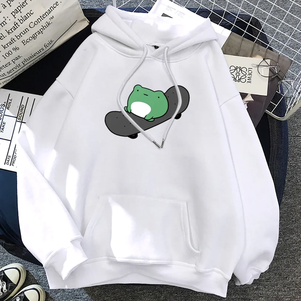 Frog Respect Skateboard-Muster bedruckter Herren-Hoodie, Harajuku, lässiges Sweatshirt, modisches und hochwertiges Sweatshirt