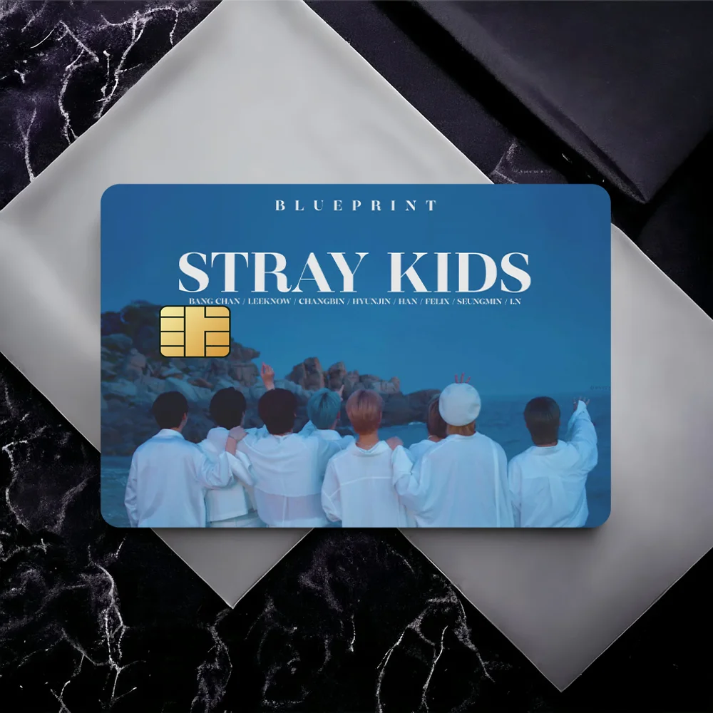 Kpop Boy Giant S-Straykides Music Bank Credit Cards Bus Pass Stickers Cool Decoration Waterproof 4PCS Card