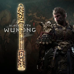 2024 Black Myth WuKong Weapon Metal keychain Sun Wukong Monkey King Game Anime Metal Weapon Model Ornament Crafts Gifts Toys 
