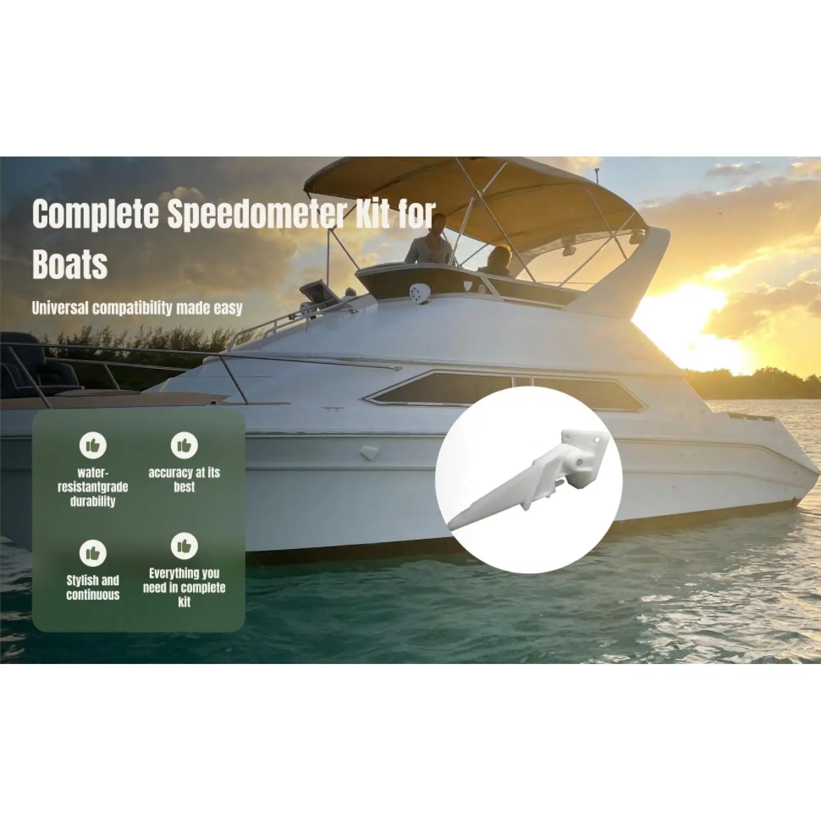 

Boat Marine Speedometer Pickup Pick Up Pitot Tube Lever 80 MPH NEW