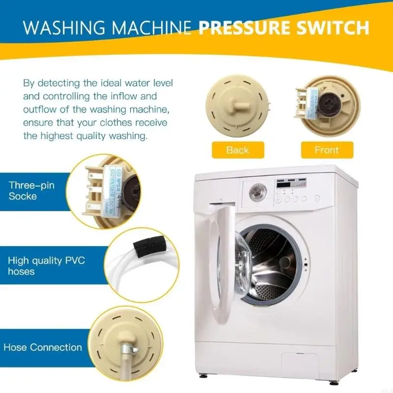 M6CB Corrosion Resistant Washing Machine Water Level Control Switches Assembly Three Pin Water Pressure with Hose