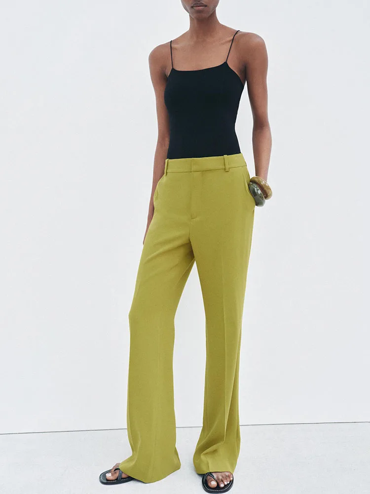 

Spring New Arrival Women's Suit Jaet 55 Flared Pants Long Sve Button up Faionable Two-Piece Set Workwear orm