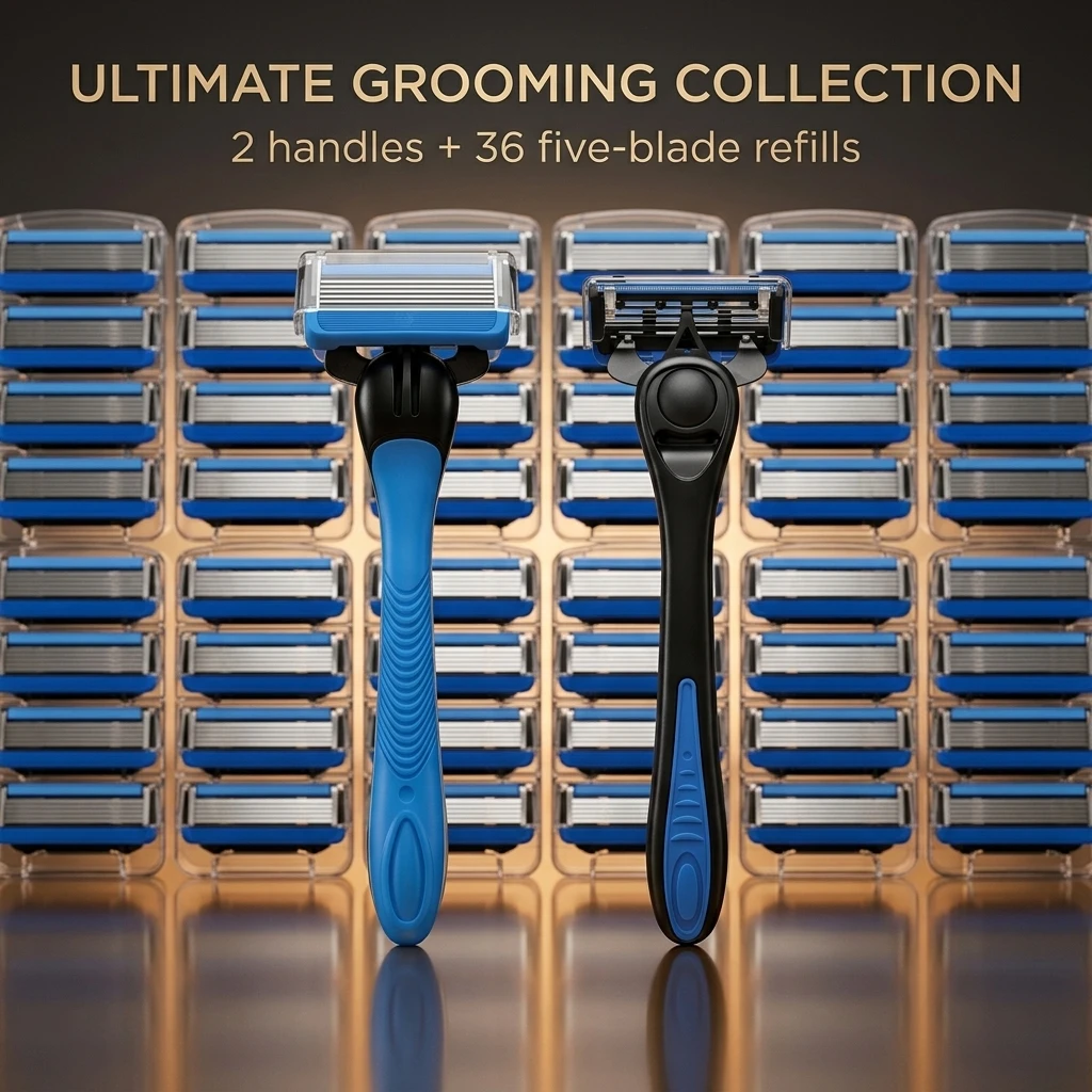 

[Men's Shaving Set] 5-layer blade design for anti slip, sharp shaving, and painless men's essential item