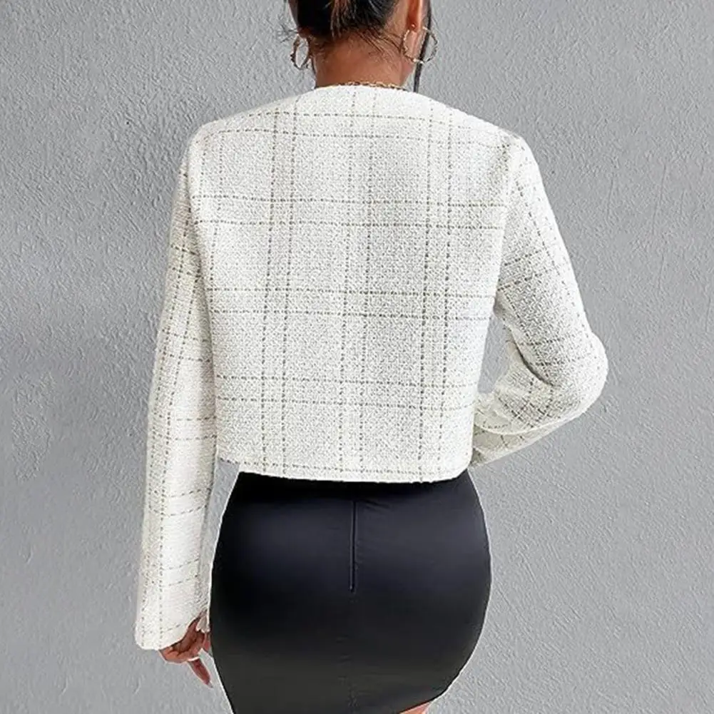 

Korean Fashion Women's Jackets 2025 Autumn All-match New white Long Sleeve Temperament Top Lady Ladies Short Coat Outerwear