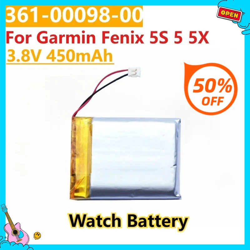 

New Replacement Watch Battery 361-00096-00 361-00097-00 361-00098-00 3.8V 450mAh For Garmin Fenix 5S 5 5X